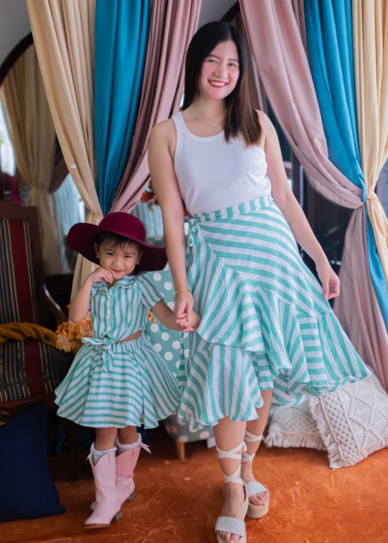 Green Stripe | Wrap Around Skirt