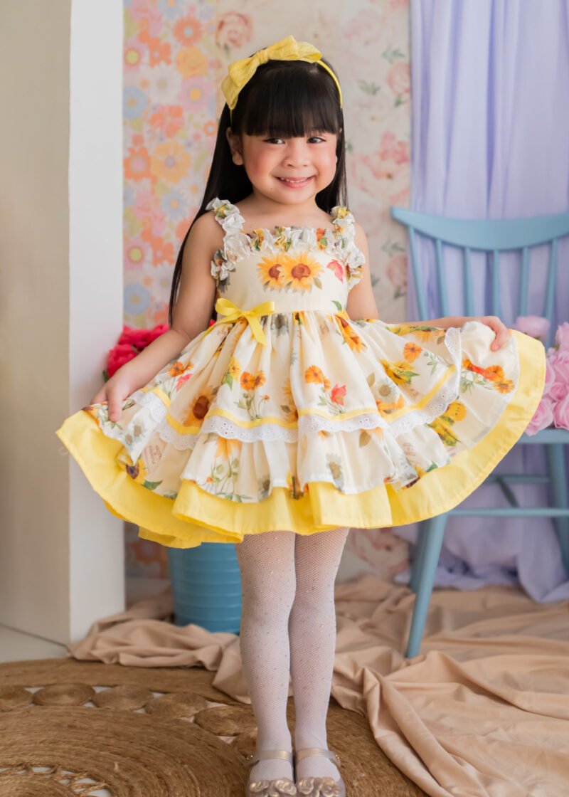 Sunflower Print | Doll Dress
